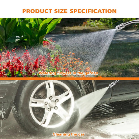 All Metal Sprayer Wand For One Half Inch Hose Quick Connectors spraying water on plants and car wheel