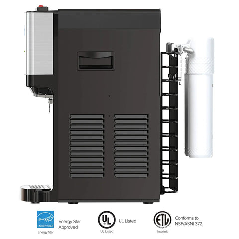 Side view of Countertop Bottleless Water Cooler Dispenser with Self Cleaning Filtration System, UL Listed, Energy Star Approved