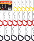 R Clip Assortment For Hitch Pin Locks And Cotter Pins, Twenty Zinc Plated Steel Clips In 7/64, 9/64 And 5/32 Inch Sizes, Color Coded Yellow Red Black For Quick Pick And Secure Fit, Perfect For Trailers, Equipment And Mowers By Wellmax
