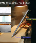 CR-MO Metal Scriber Pen, 14.8cm for stone, glass, and metal surfaces with dimensional details.