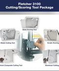 Fletcher 3100 Cutting/Scoring Tool Package with five detachable heads for various materials including glass and aluminum.