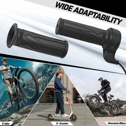 20X Full Twist Throttle Grip For E Bike 12V To 72V Waterproof Anti Slip With 3 Pin SM Plug Fits 22.2mm Handlebars Ride Ready For Electric Bikes Mountain Bikes Folding Scooters
