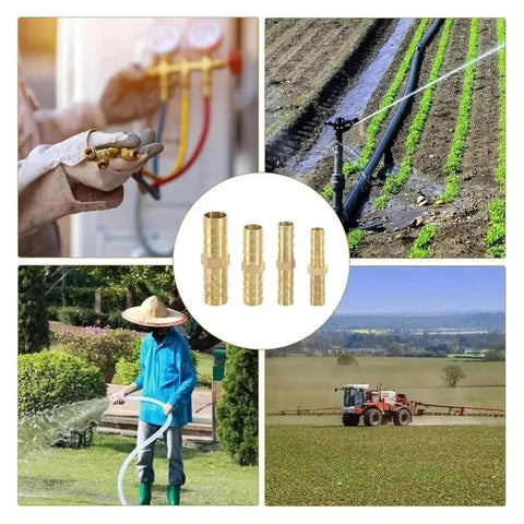 Brass Hose Fittings Set 6mm 8mm 10mm 12mm Straight Through Water Pipe Adapters For Garden Irrigation Leak Proof Easy Install 20 Pcs Durable Multi Size Connectors Fits Most Hoses Quick Connect Style brass hose fittings for garden irrigation and hose repair