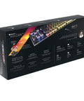 Top Tier Tenkeyless Mechanical Gaming Keyboard Featuring Silent Linear Switches And Dynamic Rgb Lighting Ultra Slim Profile packaging with features