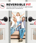 Wave Lever Door Handle Set With Keys For Bedroom Doors Anti Bump Resistant Reversible For Right Or Left Handed Doors