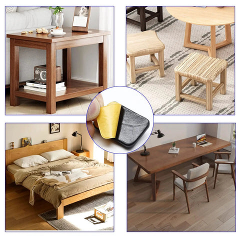 24 Piece Self-Adhesive Teflon Furniture Sliders Set That Make Moving Furniture A Breeze, Rectangle 35x25mm Glide Pads shown under furniture.
