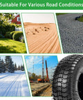 Heavy Duty 9x3.50-4 Tire And Inner Tube Set For Go Karts Scooters Mini Bikes Lawn Mowers Two Pack in diverse terrain images