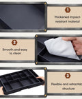 2 Pack Tool Box Organizer Tray Dividers Expandable Desk Drawer Organizer with 12 plus 2 Compartments