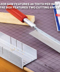 Excel Blades 6-Inch metal mitre box set; aluminum/steel with K5 handle and razor pull saw for 45°/90° cuts