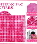 All Season Kids Sleeping Bag For Girls And Boys, Lightweight Weatherproof Camping Bag For Hiking And Outdoor Travel, Cozy Flannel Pink