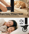Person adjusting Heavy Duty 5 Tier Garage Shelving Unit Boltless Adjustable Metal Storage Rack with dog in background.