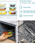8 Pack Glass Food Storage Containers With Airtight Lids For Meal Prep And Leftovers Great For On The Go Lunches Oven Microwave Freezer And Dishwasher Safe BPA Free