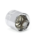 Chrome 3/8 inch metric socket from Beefy 60-Piece 3/8 Inch Drive Socket Set With Standard And Deep Sockets, Bit Sockets, And A 72-Tooth Ratchet In Metric Sizes For Quick No Fuss Home Garage Repairs
