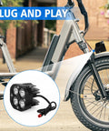 Rad Power Bikes Headlight Replacement Kit 6000K LED Waterproof Headlamp With Four Ultra Bright Bulbs installed on e-bike