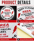 Yo Workers Need To Grab These 5 Pack 17 Inch Anti Slip Electrical Panel Clear Floor Stickers showing reflective surface and waterproof features.