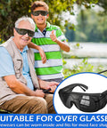 Two people wearing Six Pack Anti Fog Safety Glasses Over Prescription Eyewear With UV Protection And ANSI Z87 1 Certification, outdoors