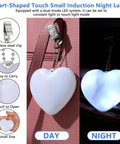 Two Pack Heart Shape Purse Lights With Sensor Illuminator for handbags in day and night use, showing clip and LED features.