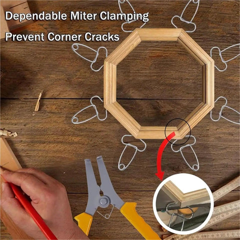 Premium Woodworking Miter Clamps Pliers Kit With Ten Durable Spring Clamps And One Adjustable Plier For Precision Cutting Secure Joints And Pro Level Finish On All Your Diy Projects Today, metal clamps on wood miter joint