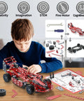 Child assembling Hands On Model Car Building Kit for kids 8 to 12 with 287 metal parts, showing STEM educational toy components.