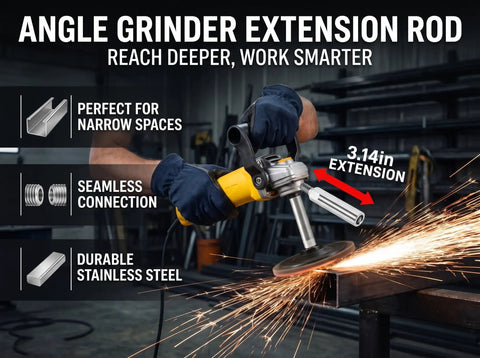 Heavy Duty 6 Inch Angle Grinder Extension Rod Kicking Into Deep Spots With No Sweat Polish Car Rims And Grind Metal Pipes Snag Every Hard To Reach Corner Fast Mount Steel Shaft.