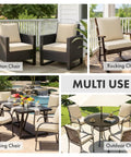 Beige Outdoor Dining Cushion 20x20 Inch Waterproof Deep Seat And Back Cushion With Ties on various patio furniture chairs