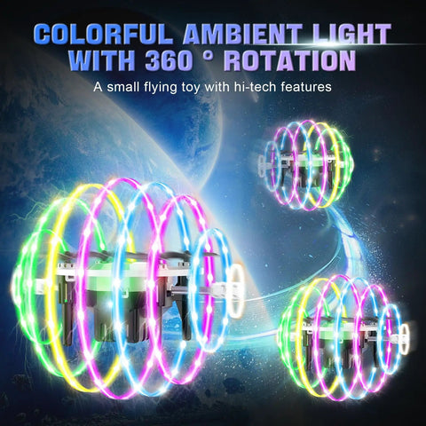 Mini RC Drone For Kids 2025 With 360 Degree Flip And 90 Degree Surround Flight Lit LED Neon Lights Easy Altitude Hold