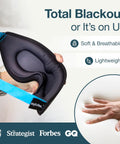 Person holding 3D Contoured Sleep Mask With Zero Pressure Memory Foam Eyelash Friendly Breathable Blackout For Side Sleepers