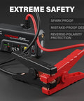 Powerful 2500A Jump Starter With Air Compressor And Tire Inflator, Portable 12V Car Battery Booster, safety features