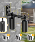 Heavy Duty Sliding Gate Roller Hardware Kit With Steel Wall Mount Bracket And Nylon Roller Guides Built Tough For Garage Doors And Wood Gates Adjustable Micro Adjustment Black 2 Pack 4 Inch diagram showing dimensions.