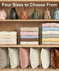 Clear acrylic shelf dividers organizing stacked sweaters and pillows in a closet, Top Rated Shelf Dividers For Closets And Dressers Compact Six Inch Vertical Blocks Keep Your Clothing Stacks Tidy And Wardrobe Sections Straight Without Breaking The Bank On Custom Options For Small Rooms.