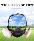 17 In 1 Reusable Full Face Respirator For Paint Sprayers And Chemical Work, clear lens, wide field of vision, outdoor view