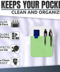 Multi Color Pocket Protectors For Pens And Pencils, Ink Leak Guard For Shirts, Lab Coats, And Pants, Compact 3.2 By 6.1 Inch Pen Organizer