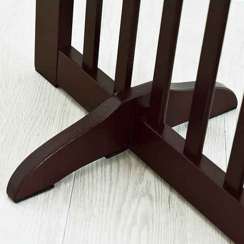 Espresso Wood Gate Support Feet For 0.75 Inch Thick Gates, 360 Degree Configurable Gate System, A Pair, Satin Finish close-up