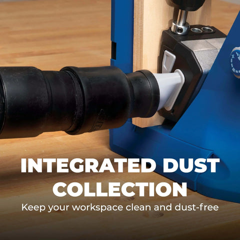 Pocket-Hole Jig 720 for fast, strong wood joints with easy clamping and precise adjustment, integrated dust collection feature