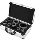 Kickstart Your DIY Project With This Awesome 8-Pc Grit Hole Saw Kit Designed For Drilling Marble Glass Ceramic Tiles And Concrete With Sharp Diamond Tips That Make Hard Work Easy Peasy. 8-piece diamond hole saw set in case, sizes 20mm to 68mm