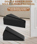 Heavy Duty Door Stopper Wedge with adjustable spring, rubber sole, fits 0.6 to 3 inch gaps for interior and patio doors