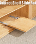 Full Extension Undermount Drawer Slides Soft Close Bottom Mount Glide Tracks For Kitchen Pantry Pull Out Trays And Cabinet Trash Rollouts Heavy Duty Construction Glides Straight Without A Hitch For Stress Free Organization, showing wood shelf on slide rail.