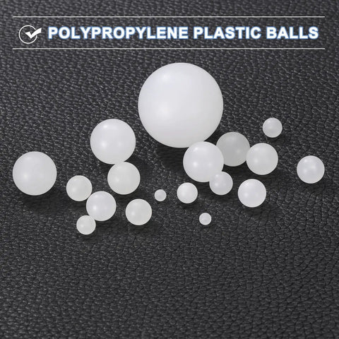 Three Hundred White Polypropylene Plastic Precision Bearing Balls 5mm Diameter G2 Grade Frosted Finish in various sizes