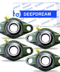 Heavy Duty Pillow Block Bearing Set Pack Of 4 With 1 Inch Bore Chrome Steel Self Aligning Flange Mounted Block Bearings for industrial machinery.