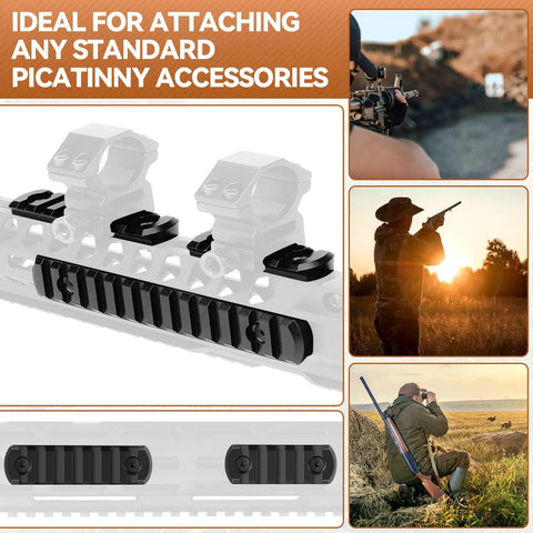 Aluminum Single Sided Picatinny Rail System In 3 5 7 9 11 And 13 Slot Sizes with T Nuts and Allen Wrenches for accessories