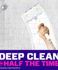 Magic Eraser Shower and Tub Scrubber Bathroom Cleaner All In One Kit in use, scrubbing tiles for deep clean efficiency