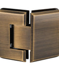 Pinnacle 045 Series Glass To Glass Standard Hinge In Antique Brass Model 135186, 135 Degree Swing, Self Centering Pin