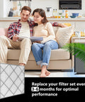 Couple on sofa with Replacement Main Filter For Air Purifier 4 Fan Series HE400 HE401 HE402 HE405 Compatible With UA415.