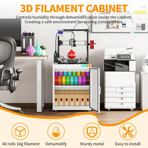Beat The Humidity Beast 3D Printer Stand Filament Storage Cabinet With Active Dehumidification For Up To Forty Rolls Of PLA ABS TPU Nylon Keep Your Spools Chillin And Print All Day Zero Sweat