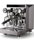 Giotto Fast V Espresso Machine Vibratory Pump Delivers Pro Level Shots That Hit Different Thanks to Insulated Heat Exchanger and PID Temp Control in Sleek Chrome Finish - close-up view.