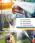 High Pressure Power Washer Wand For Garden Hose With Jet Nozzle And Fan Nozzle Hydro Jet Power Sprayer in use outdoors