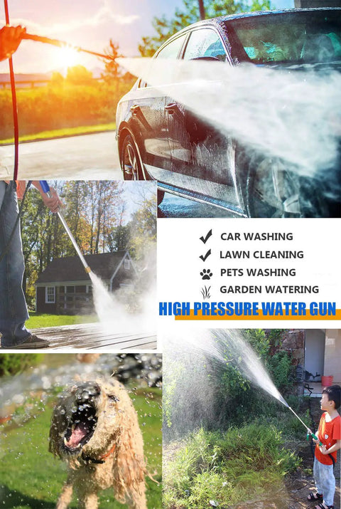 High Pressure Power Washer Wand For Garden Hose With Jet Nozzle And Fan Nozzle Hydro Jet Power Sprayer in use outdoors