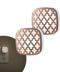 Ambient LED Night Light 2 Pack With Dusk To Dawn Sensor, Oil Rubbed Bronze Moroccan Design, Plug In illuminated on wall