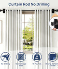 No Drill Curtain Rod For Windows 27 To 52 Inches Adjustable With Five Eighth Inch Diameter Renters Favorite Drapery Rod