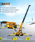 Mini Crawler Lifting Equipment With Telescopic Boom for compact crane tasks on construction site, showing stable outriggers